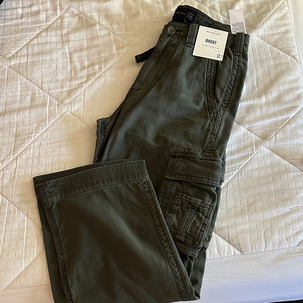 Abercrombie & Fitch Dark Olive Baggy Pants